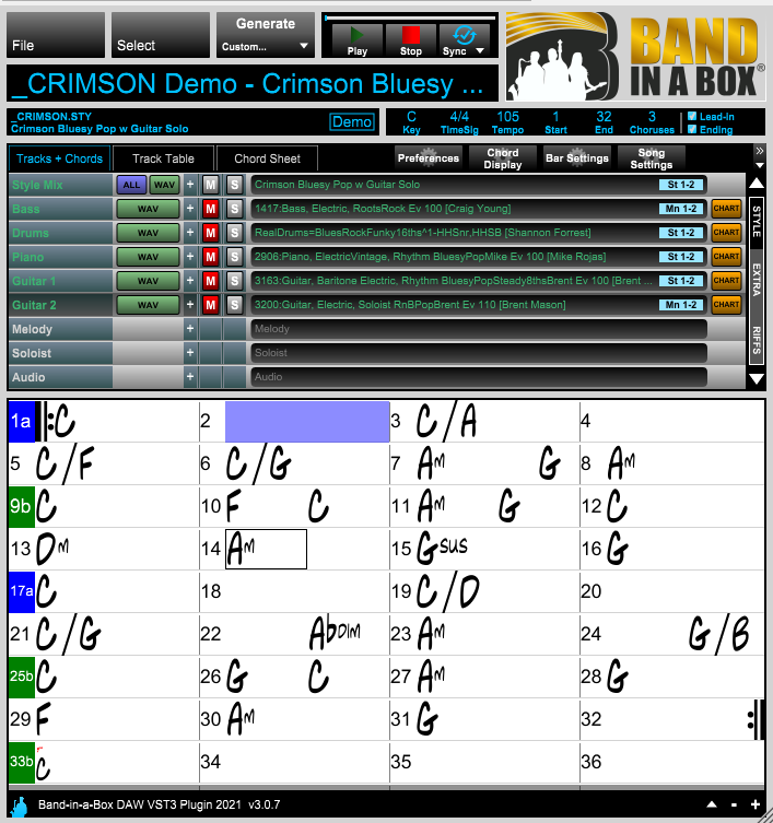 Band-in-a-Box DAW Plugin v3.0